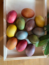 Load image into Gallery viewer, Naturally-Dyed Rainbow Wooden Eggs