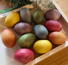 Load image into Gallery viewer, Naturally-Dyed Rainbow Wooden Eggs
