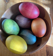 Load image into Gallery viewer, Naturally-Dyed Rainbow Wooden Eggs