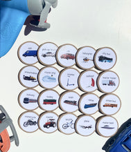 Load image into Gallery viewer, Transportation and Things that Go Learning Tokens + Magnets - Set of 20 - Toddler Education - Montessori, Charlotte Mason, Opt. Memory Game