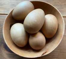 Load image into Gallery viewer, Naturally-Sealed Sanded Wooden Eggs - Farmhouse Decor - Set of 6 or 12