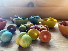 Load image into Gallery viewer, Naturally-Dyed Color Sorting Wooden Acorn Counters