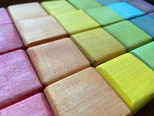 Load image into Gallery viewer, Naturally Dyed Rustic Rainbow Wooden Blocks - Made from Maple in Maine - Set of 24 or 48 blocks