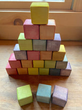 Load image into Gallery viewer, Naturally Dyed Rustic Rainbow Wooden Blocks - Made from Maple in Maine - Set of 24 or 48 blocks