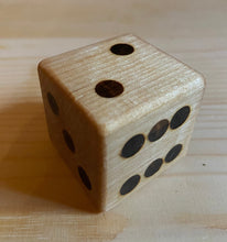 Load image into Gallery viewer, Maple Wooden Hardwood Six-Sided Dice - Wood Burned - Sets of 2 or 6