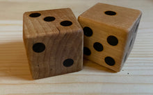 Load image into Gallery viewer, Maple Wooden Hardwood Six-Sided Dice - Wood Burned - Sets of 2 or 6