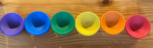 Load image into Gallery viewer, Hand Painted Rainbow Wooden Mini Stacking Bowls - Set of 6 - Bowls Only