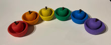 Load image into Gallery viewer, Hand Painted Rainbow Wooden Sorting Apples and Bowls - Set of 6