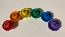 Load image into Gallery viewer, Hand Painted Rainbow Wooden Sorting Apples and Bowls - Set of 6