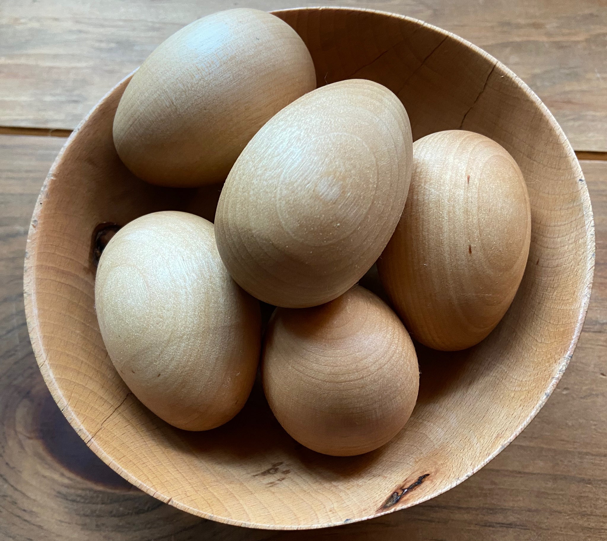 Naturally-Sealed Sanded Wooden Eggs - Farmhouse Decor - Set of 6 or 12 –  Mountain Mom Studio