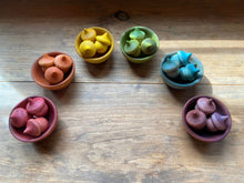 Load image into Gallery viewer, Naturally-Dyed Color Sorting Wooden Acorn Counters
