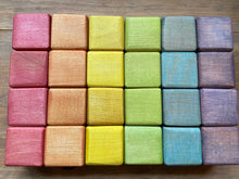 Load image into Gallery viewer, Naturally Dyed Rustic Rainbow Wooden Blocks - Made from Maple in Maine - Set of 24 or 48 blocks

