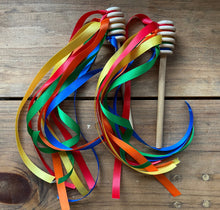 Load image into Gallery viewer, Rainbow Ribbon Honey Wands
