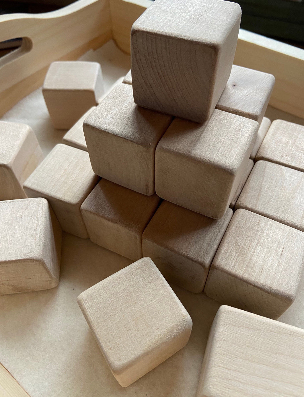 Smoothly Sanded Blank Maple Wooden Blocks  - DIY - Decorate - Baby Blocks - Sealed Option - Sets in Multiples of 6
