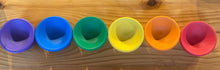 Load image into Gallery viewer, Hand Painted Rainbow Wooden Mini Stacking Bowls - Set of 6 - Bowls Only
