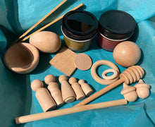 Load image into Gallery viewer, Mountain Dough - Natural Play Dough Gift Box Set - Eco Friendly - Wooden Accessories
