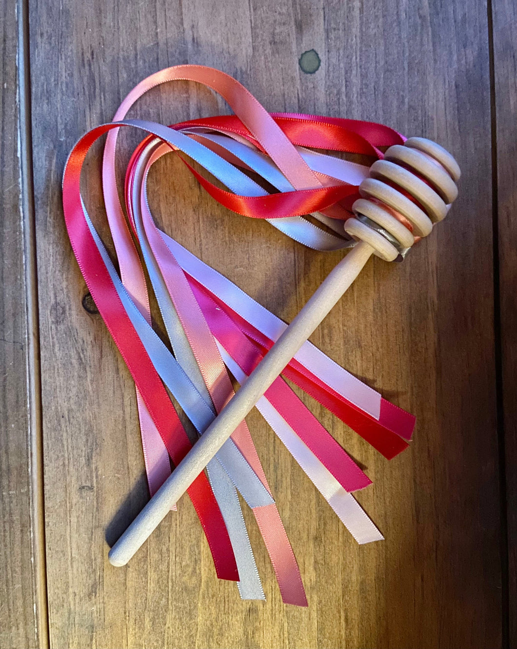 Ribbon Honey Wand - Valentine's Day - Pinks and Reds Sensory Play