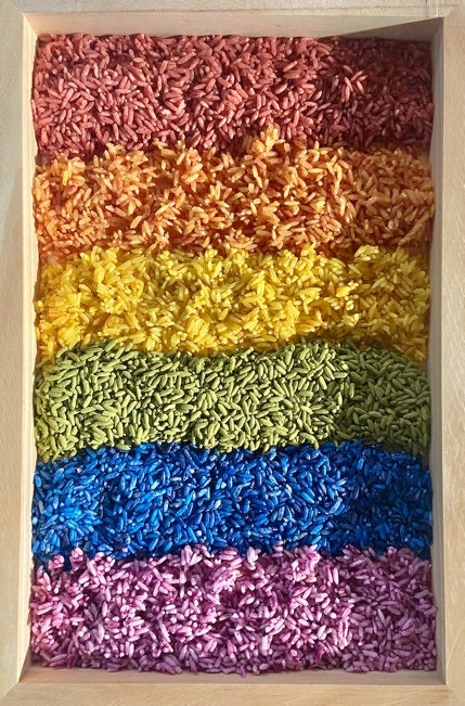 Organic Rainbow Colored Sensory Rice - Individual Colors or Multi-Color Pack - Rice for Sensory Play and Sensory Trays